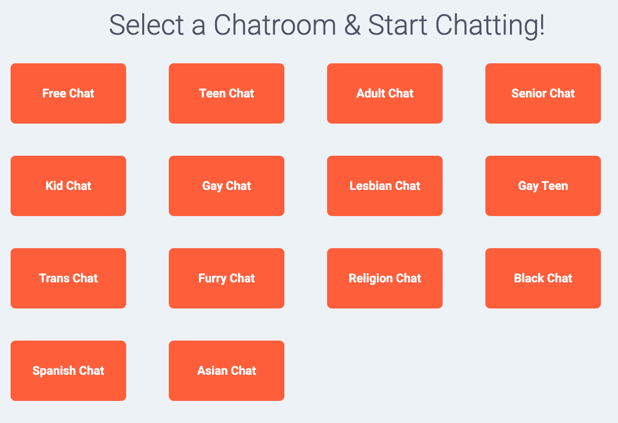 321Chat Chat Room Categories Summary